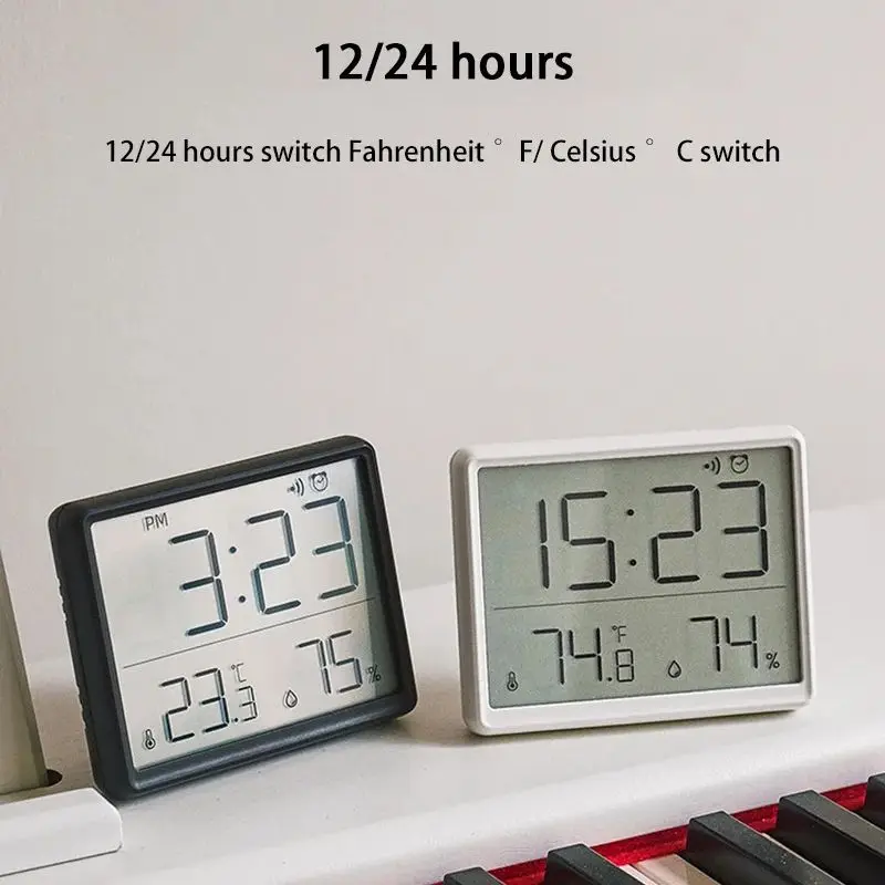Xiaomi LCD Digital Thermometer Hygrometer Alarm Clock Temperature Humidity Display Magnetic Mounted Clock Indoor High Precision