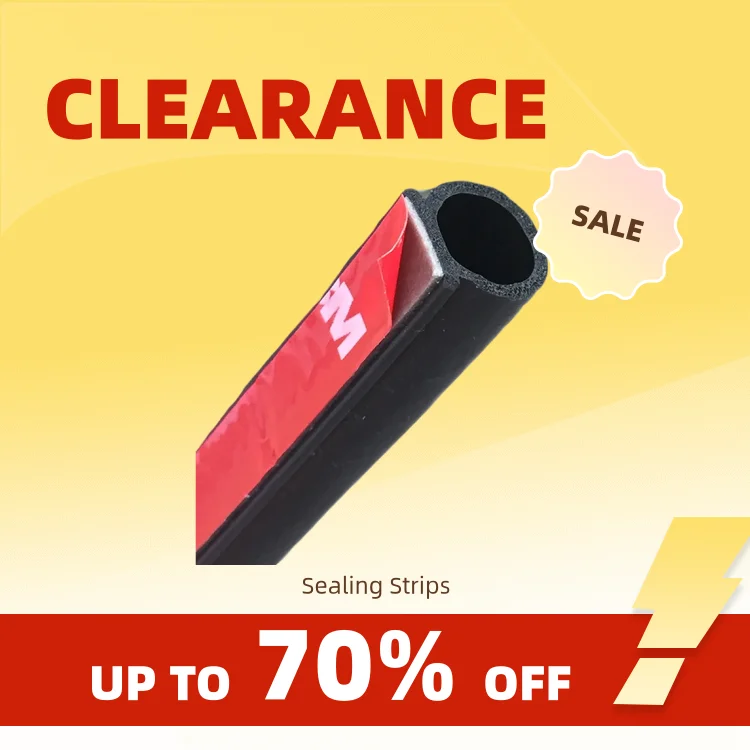 Clearance_Big D Small D Z Shape P Type  EPDM Noise Insulation Anti-Dust Soundproofing Sealing Strips Car Rubber Seal_Continuous