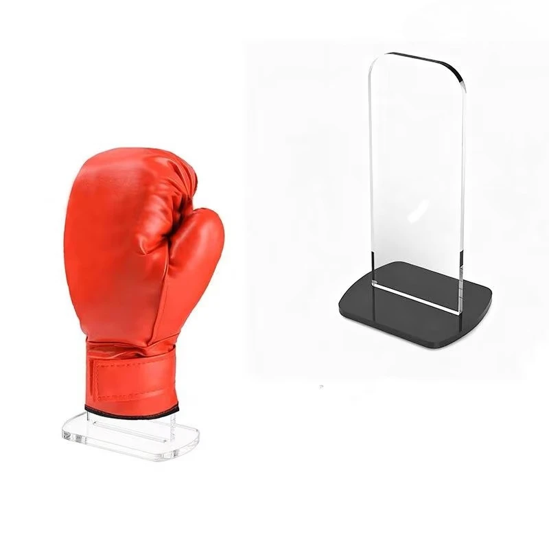1PC Clear Acrylic Boxing Gloves Display Rack For Home Store Vertical Storage Stands Sports Glove Holders Desktop Organizer