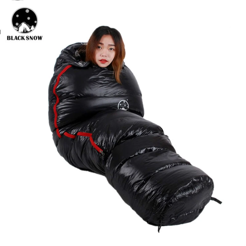 Winter Outdoor Camping Mummies Soft Goose Down Sleeping Bag Ultra Light Warm Stitching Double Sleeping Bag 400g-1300g