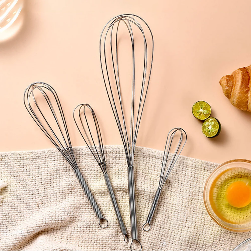 Egg Whisk Stainless Steel Balloon Wire Whisk Manual Kitchen Whisk for Mixing Whisking Beating Stirring