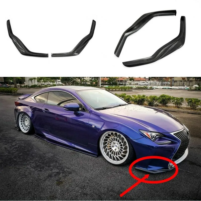 

Для Lexus 15-16 RC200T RC350 F-Sport: карбоновый передний сплиттер-спойлер для бампера, элементы обвеса кузова