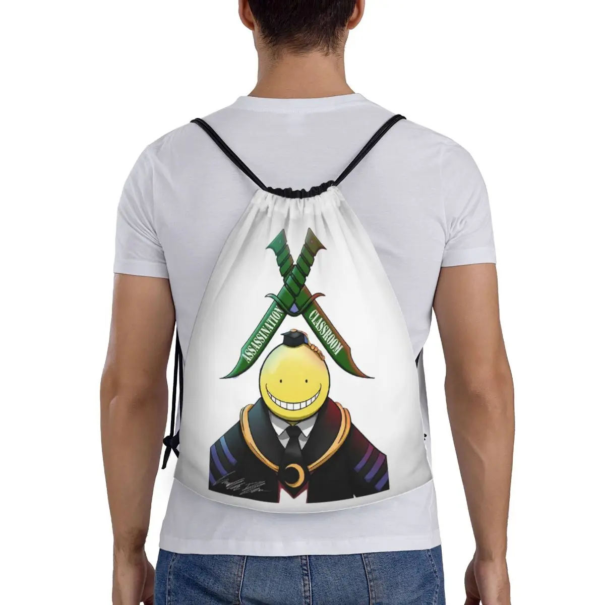 

Assassination Classroom Octopus Koro Sensei Backpacks Casual Drawstring Bundle Pocket Sports Bag Book Bags For Travel Students