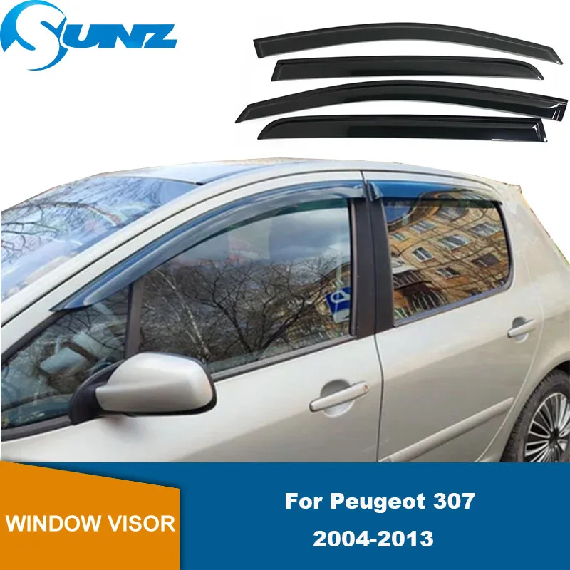 Side Window Deflectors For Peugeot 307 2004 2005 2006 2007 2008 2009 2010 2011 2012 2013 Car Air Deflector Rain Sun Guard Cover