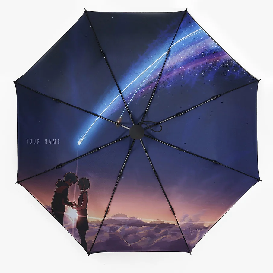 Anime Your Name Rainy Sunny Folding Umbrella Cosplay Accessory Props Anti-uv Windproof High Quality Umbrella For lover  Gift