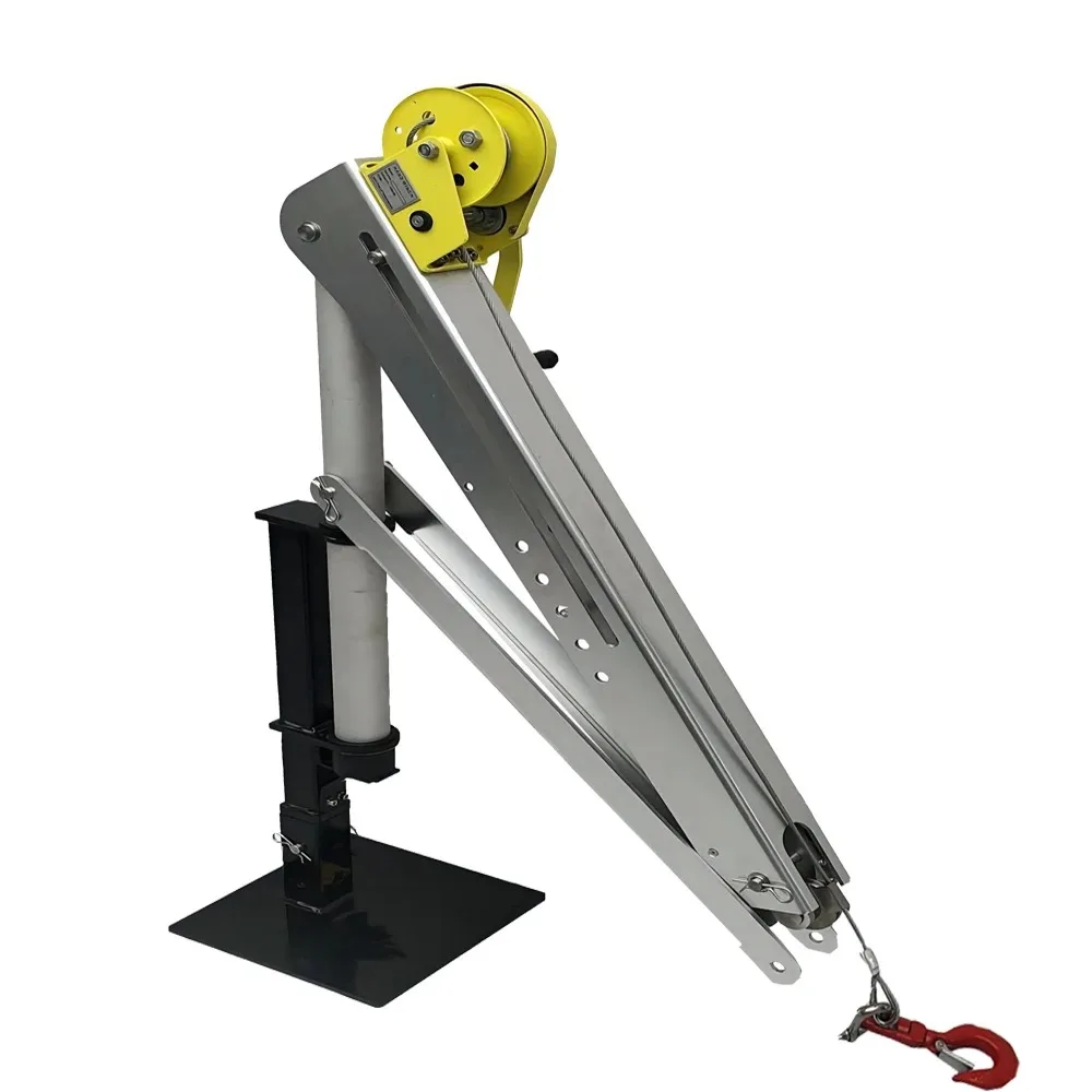 

CE Mini Marine Davit Crane Aluminum Alloy 400-800kg Small Movable Folding Jib Bearing Gear Hand/Electrical Control Port Wharf