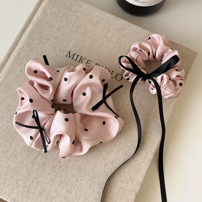 Sweet Dial Muji Hair Accessories Large Bow Knot Silk Satin Hair Band For Women Heart Shaped Hair Ties Hair Accessories