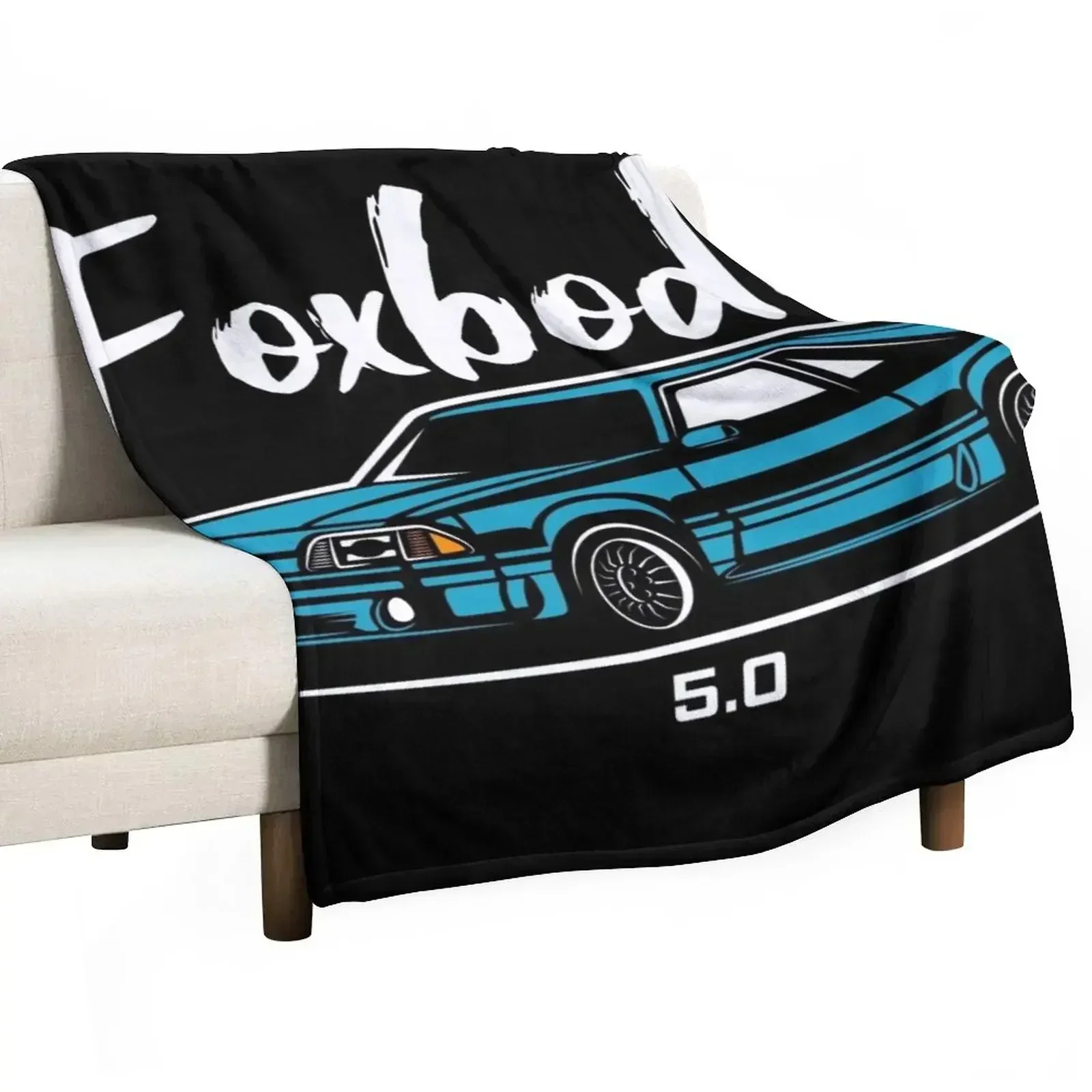 

Blue Racing Fox Body Stang Throw Blanket Soft Big wednesday Blankets