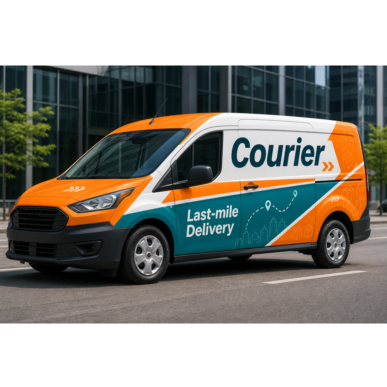 Custom Van Full Body Vinyl Wrap Personalized Logo Advertising Graphic Decal for Courier and Last-Mile Delivery Vehicles