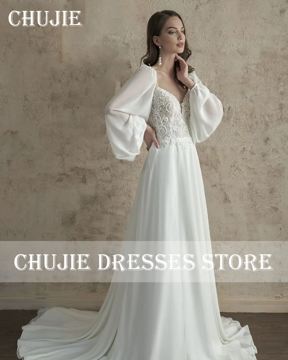 Mangas compridas inchadas vestidos de casamento arábia saudita dubai vestidos de noiva elegante personalizado vestido de noiva apliques novia