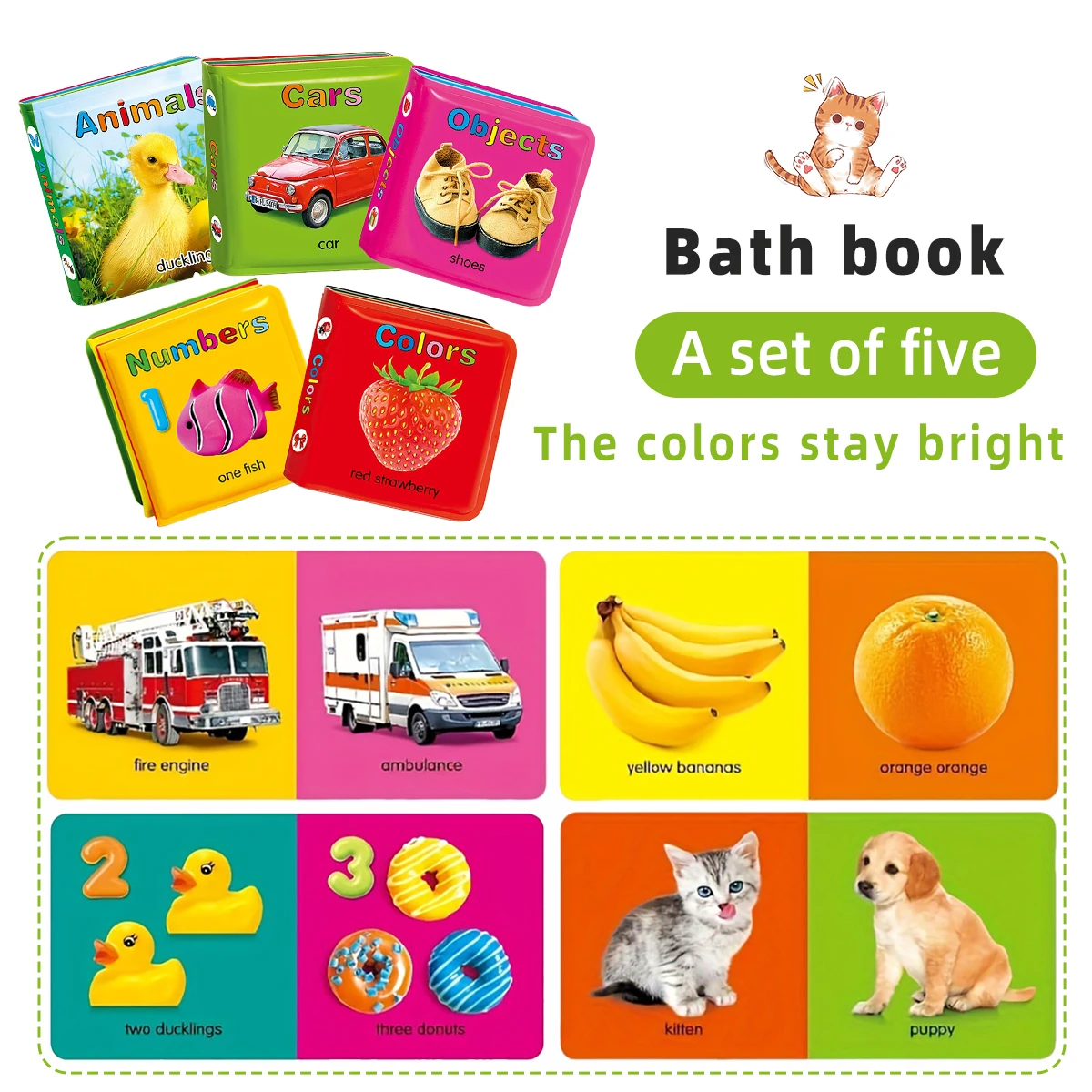 Baby Bathing And Bathing Book Not Tearable Can Be Soaked In Water Colorful Pictures Early Education Puzzle Preschool Learning