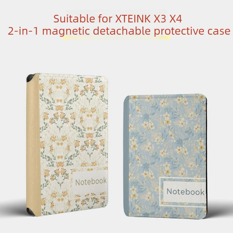 Protective Case for XTEINK X3 X4 Protective Shell Magnetic Separation All-inclusive TPU Transparent Shell X4 E-Book Reader Shell