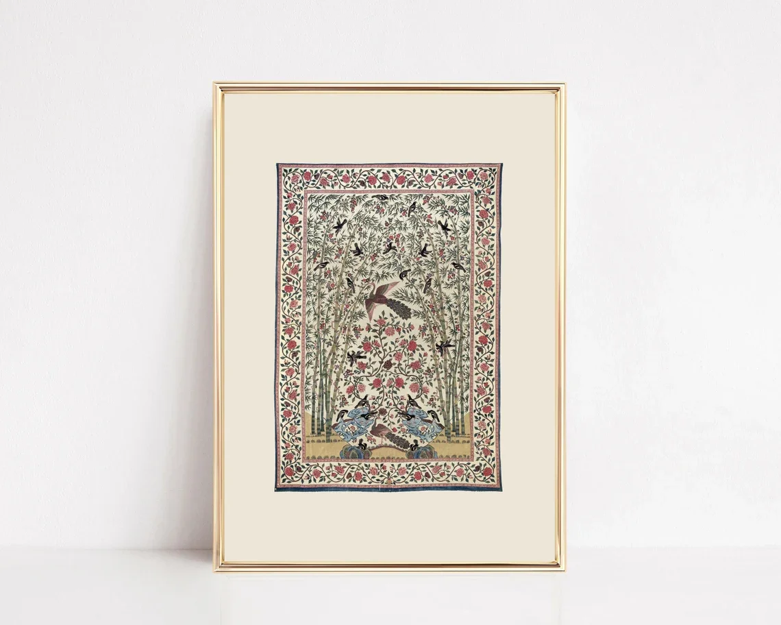 Textile Wall Art | Light Academia Decor | Vintage Print | Tapestry Wall Art | Light Academia Room Decor | Kikiandnim | Printable