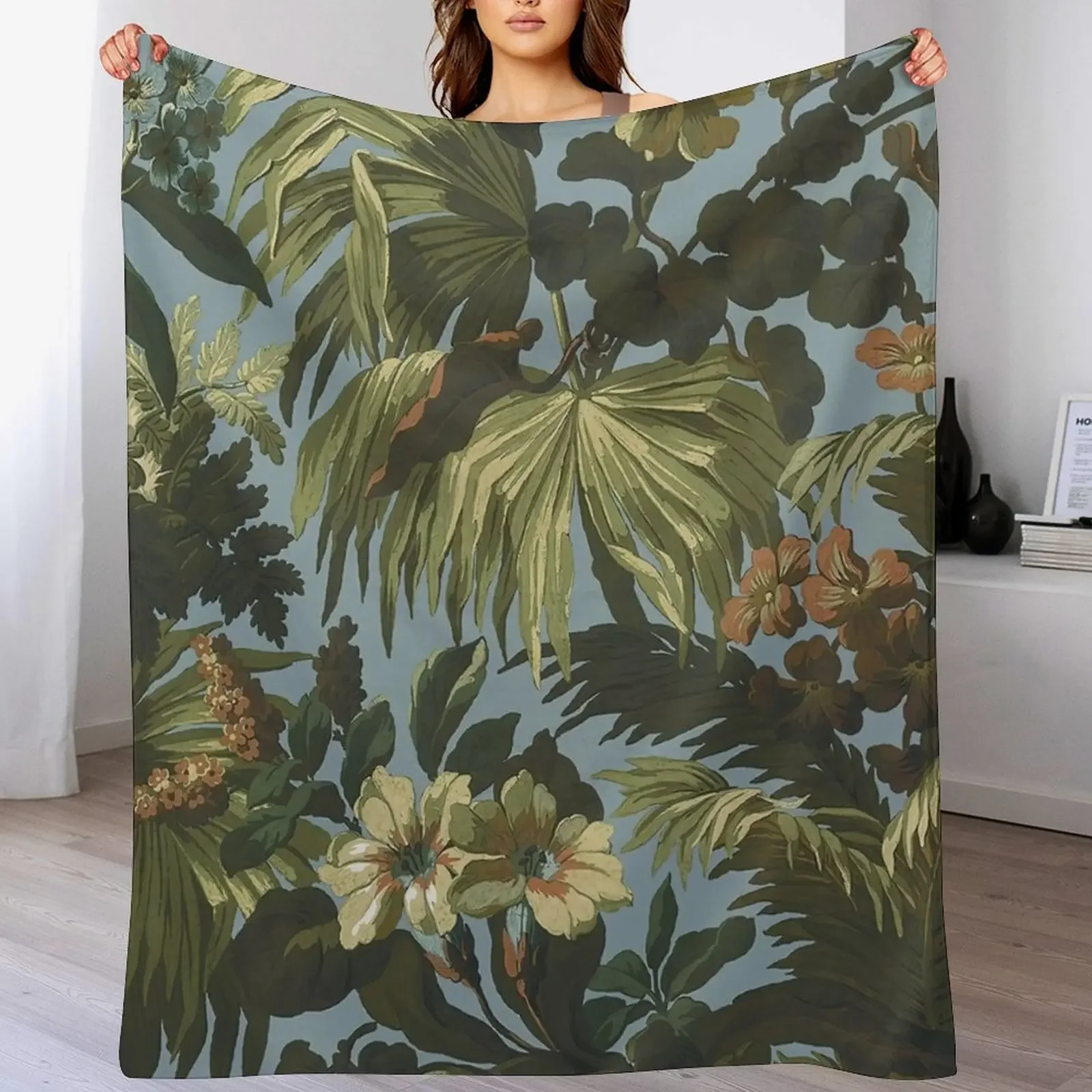 floral Throw Blanket Soft Breathable Blanket for Night Sleeping
