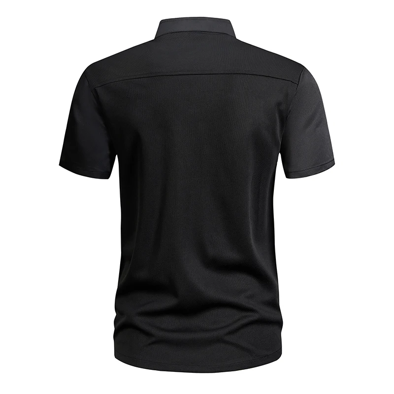Summer Chef Costume Men's Kitchen Jacket White Shirt Catering Uniform Barber Workwear Baker Short Sleeve Coat Black Grey