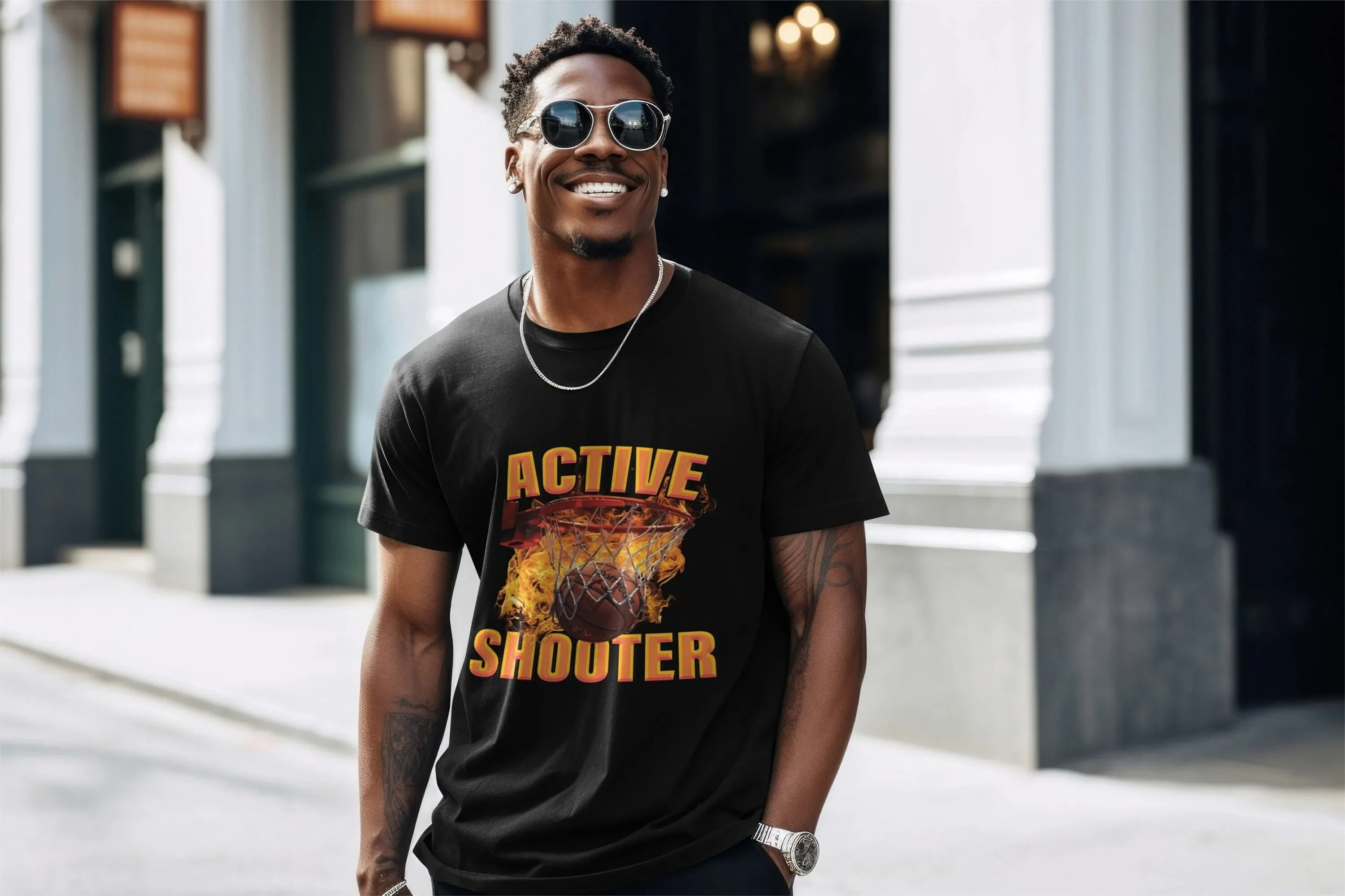 Active Shooter T shirt Funny Satire Cursed Offensive Meme Unhinged