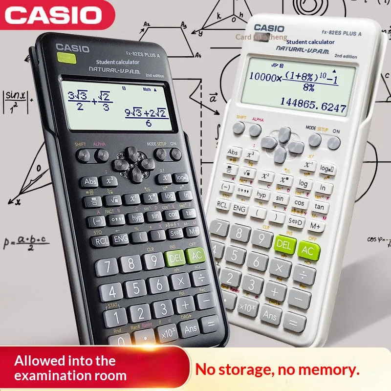 Casio Genuine FX-82ES Multifunction Scientific Calculator Specially for Primary, Middle, and High School Exams Portable Calculat