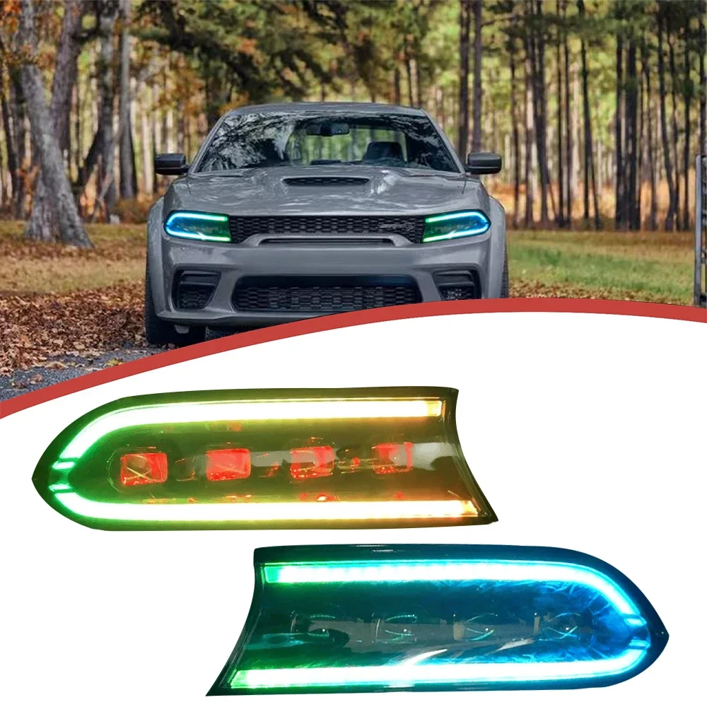 DK Motion Middle East Full RGB Headlamp for Charger SE SXT RT 2015-2021 LED Headlight Upgrade DRL Head Lamp Front Lamp