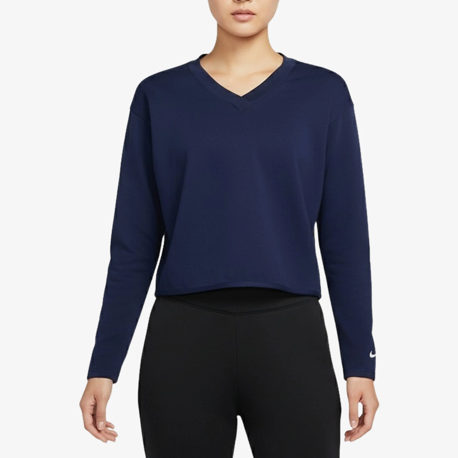 Nike genuine V-neck pullover sports long sleeved T-shirt, new women's long sleeved T-shirt IH1946-410