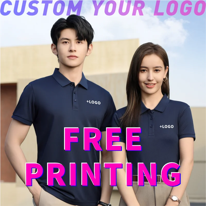 POLO T-shirt Free Customization Printing Logo Image workwear Design T-shirt Uniform Cultural Shirt Enterprise Work Suit Unisex