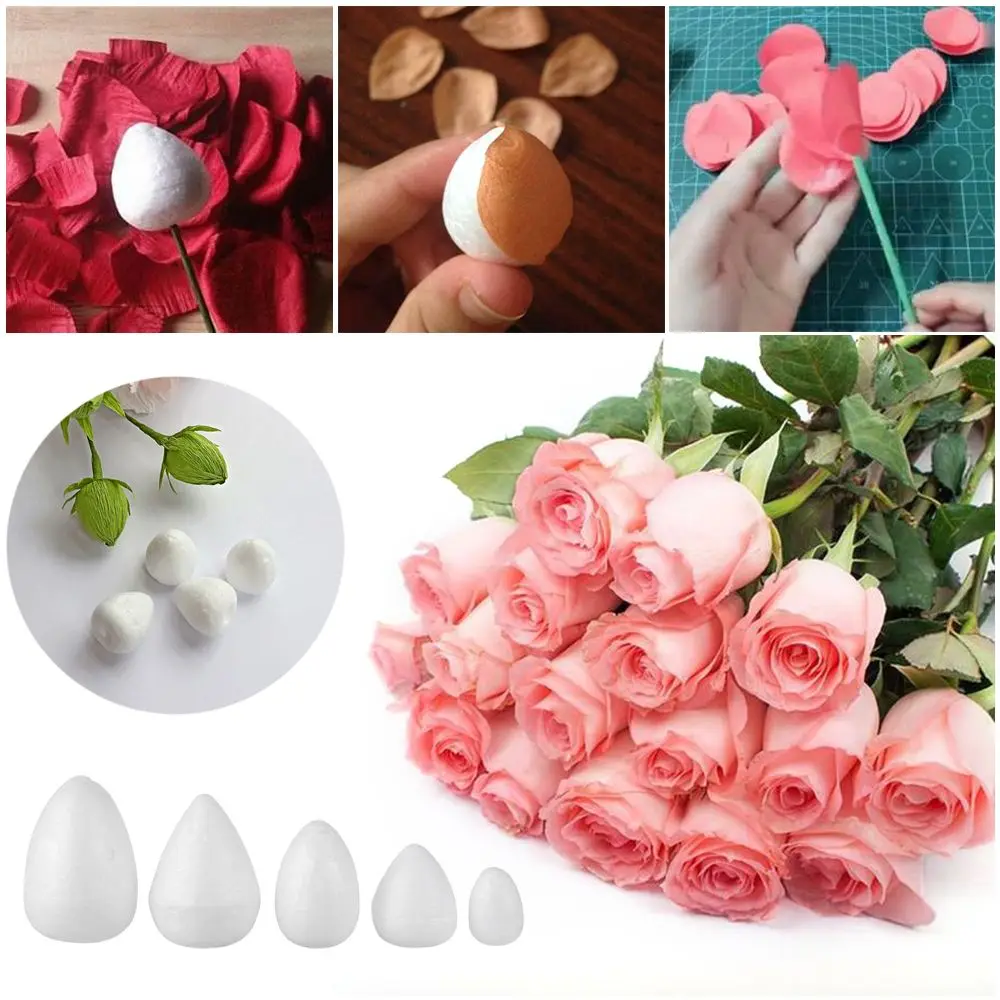 20pcs/bag New Styrofoam Wedding Decor Kitchen Accessories  Favors White Craft Balls Foam Flower DIY Painting Drop Shape