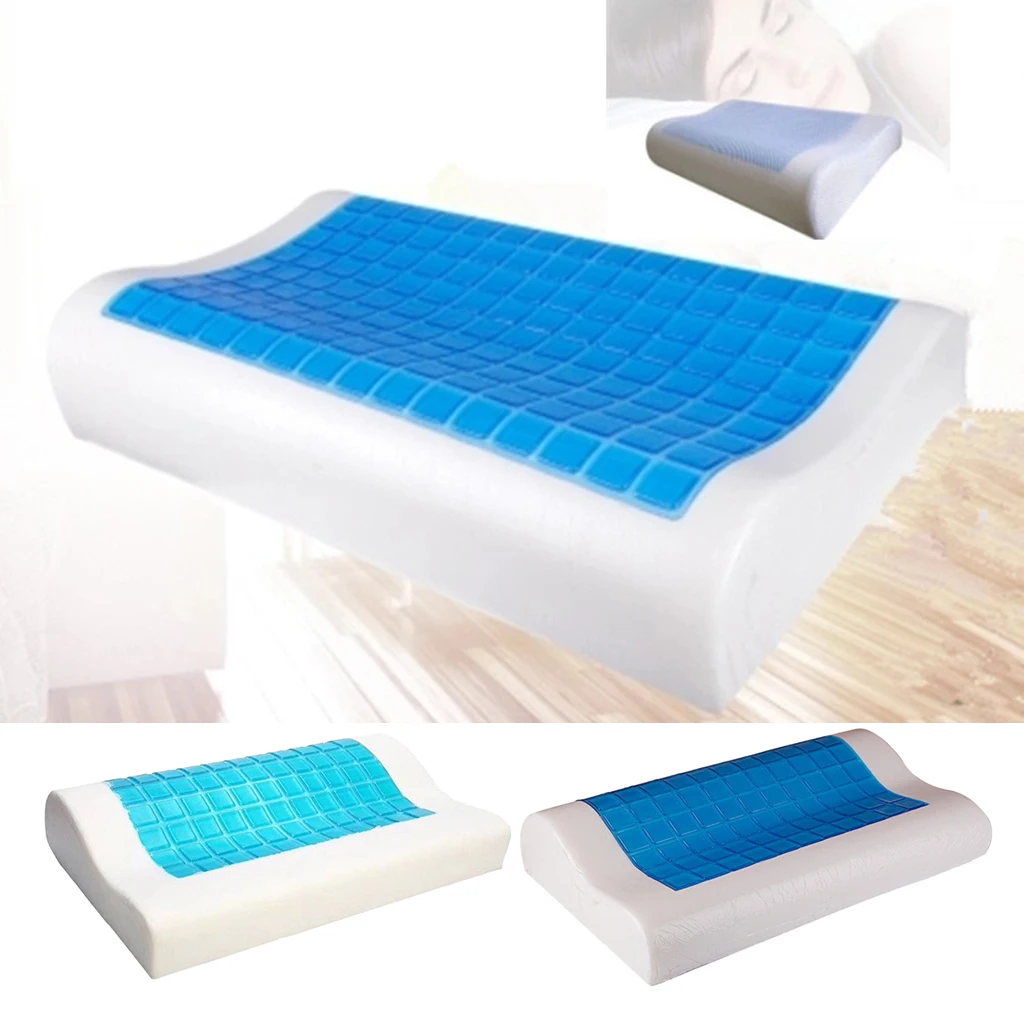 Memory Foam Back Pillows Neck Support Pad Roll Cervical Gel Pillows