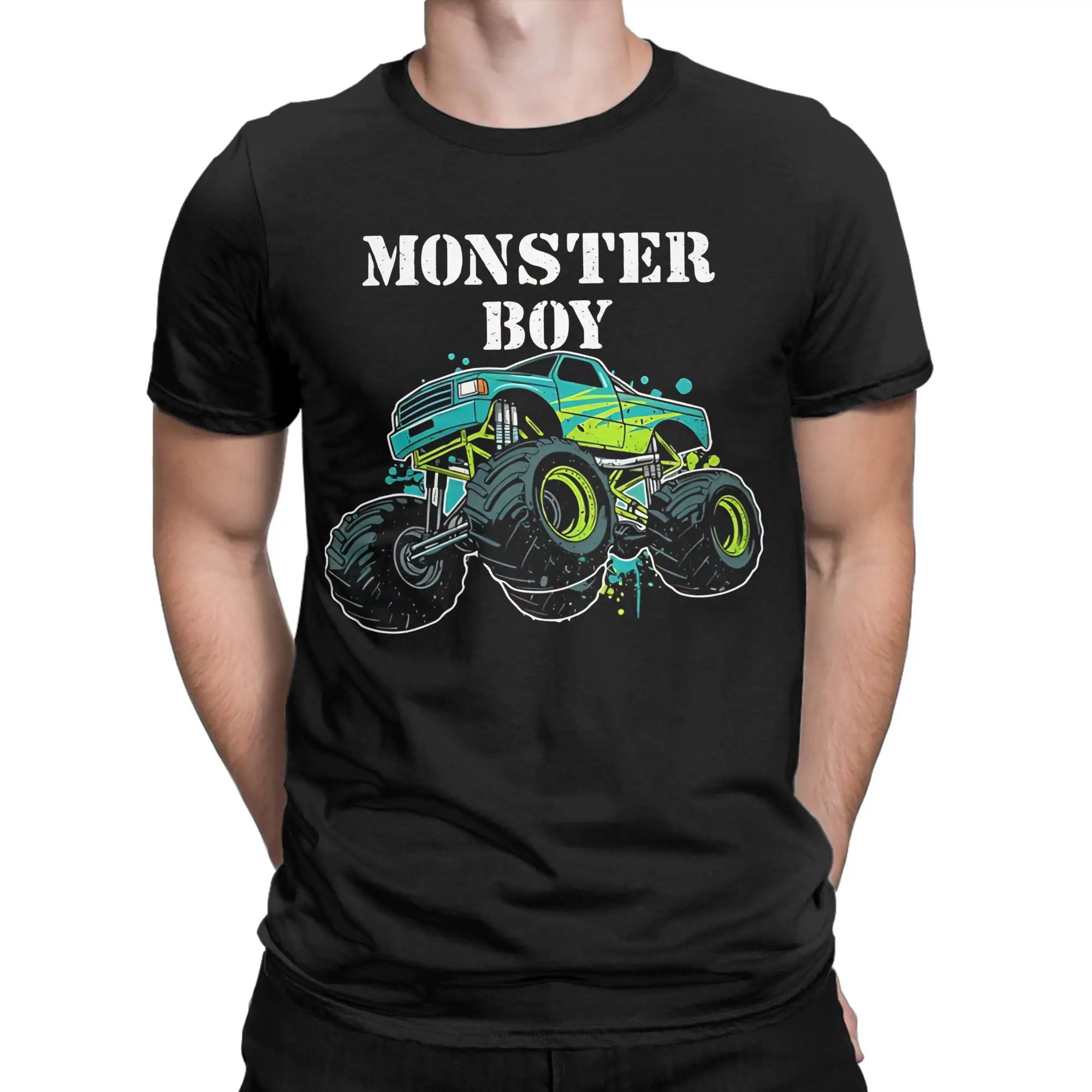 Monster Boy Monster Truck Offroad Fan Funny Graphic 100% Cotton T-Shirt Monster truck Tees Tops For Men