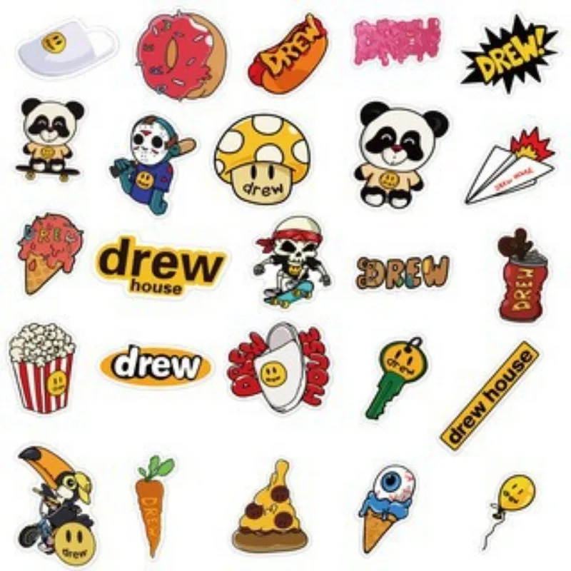 50pcs Drewhouse Cartoon Stickers Suitcase Water Cup Stationery Mobile Phone Car Scooter Laptop Refrigerator Decorative Stickers