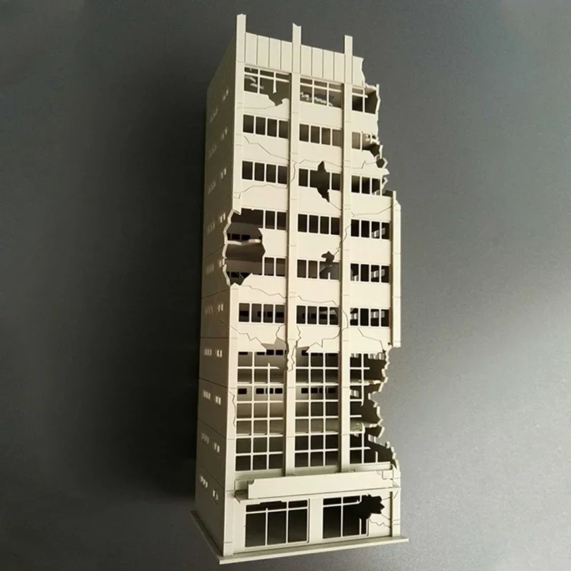 Outland Models Railway Scenery City Damaged Abandoned Office Building N Scale