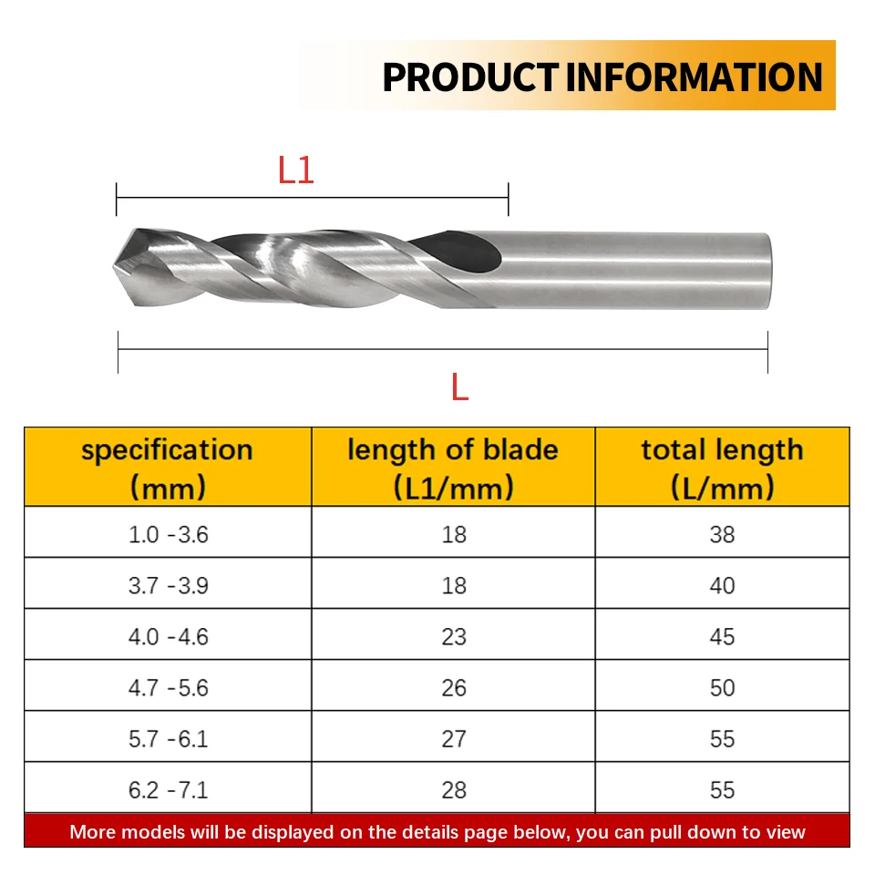 Ristip-brocas de carburo de tungsteno HRC50 °, herramienta de perforación de acero, para metalurgia dura, CNC, 0,5-20,0mm