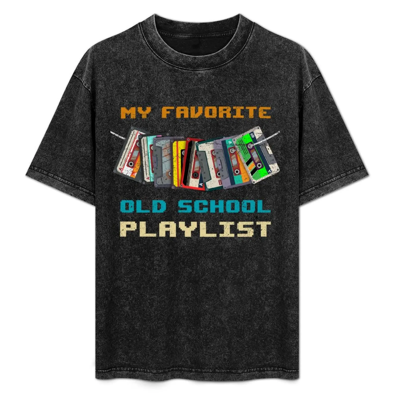 

Retro Cassette Tapes 80s Favorite Old School Playlist T-Shirt Long Lasting Casual T-Shirt