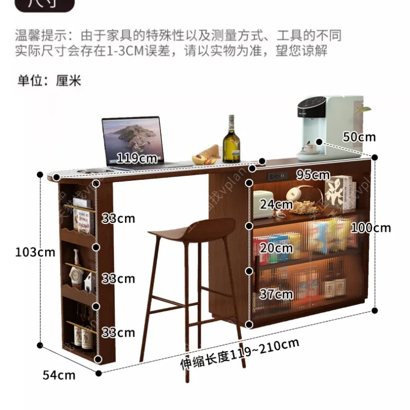 

XYY retractable rock slab bar counter partition cabinet living room island table multi-functional storage side cabinet