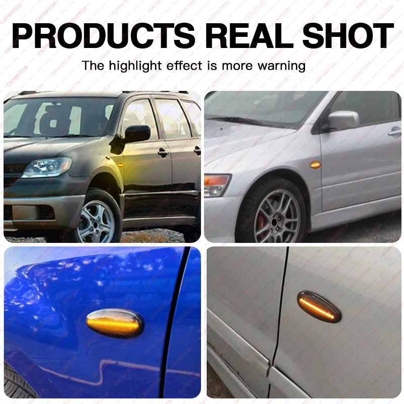 2 قطعة LED أضواء العلامات الجانبية المتتابعة الديناميكية لميتسوبيشي أوتلاندر CU لانسر CK ES Freeca Adventure I-Miev Nativa MR522027