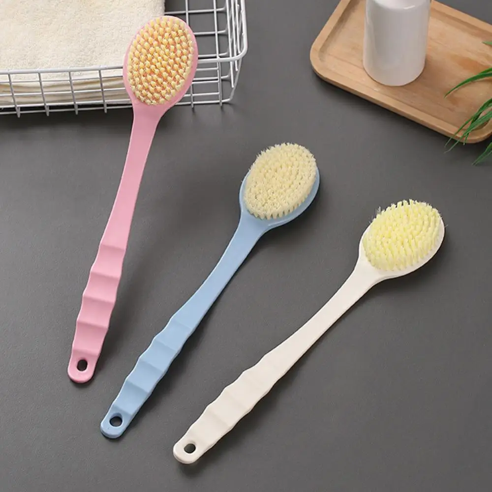 Brosse de bain en caoutchouc à long manche, brosse de bain pour cheveux doux, frottement du dos, gIslande du corps, massage expansif, outils de soins de la peau