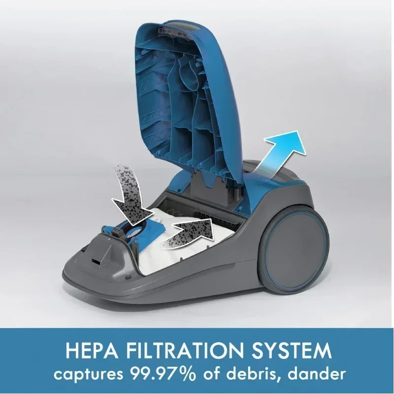 مكنسة كهربائية D2BKenmore صديقة للبيئة وخفيفة الوزن مع عصا تصغير ممتدة، HEPA، 2 محركات، سلك قابل للسحب