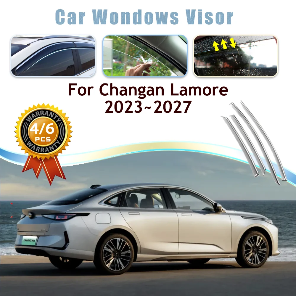 Car Window Visor For Changan Lamore Nevo A05 Eado Oshan S20 2023-2027 Waterproof Rain Guard Deflector Trim Cover Car Accessories