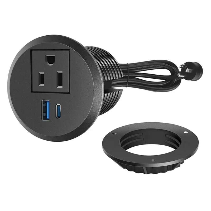 IALJ-Power Grommet 2 Inches, 20W USB-C Charging, Flush Mount Desk Reccessed Outlet For Conference Room Tables US Plugs US PLUG