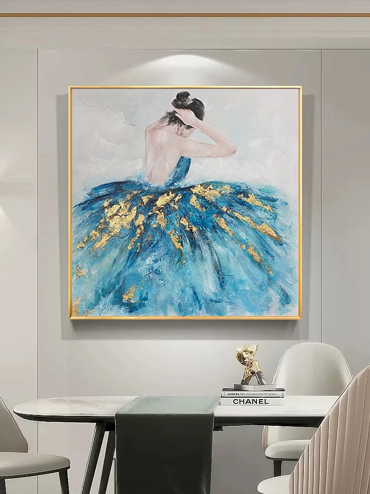 

Ручная роспись, абстрактная масляная живопись, современная простая и искусственная живопись, роскошный герой, балетка, девочка, гостиная, декоративная