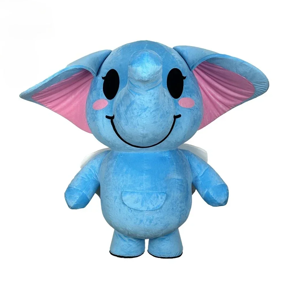 

Inflatable Elephant Blue Dumbo Costume Mascot Adult Cosplay Halloween Carnival Performance Party Props Plush Costume No Battery