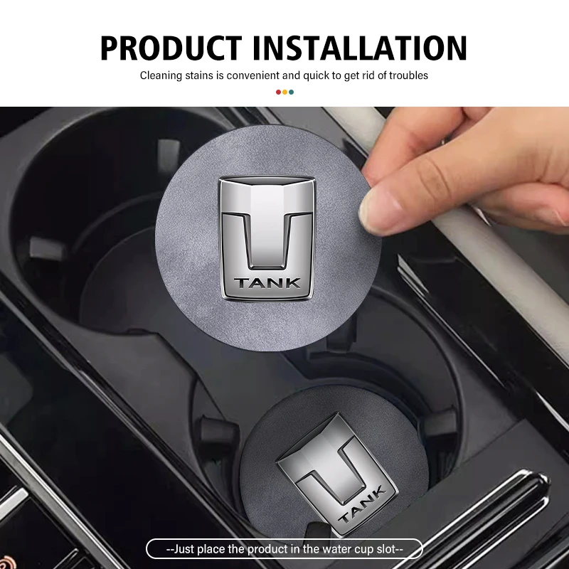 2pcs Car Coaster Drink Bottle Holder Anti-slip Mat Water Cup Pad For TANK Great Wall GWM WEY TANK 300 500 Tank300 Tank500