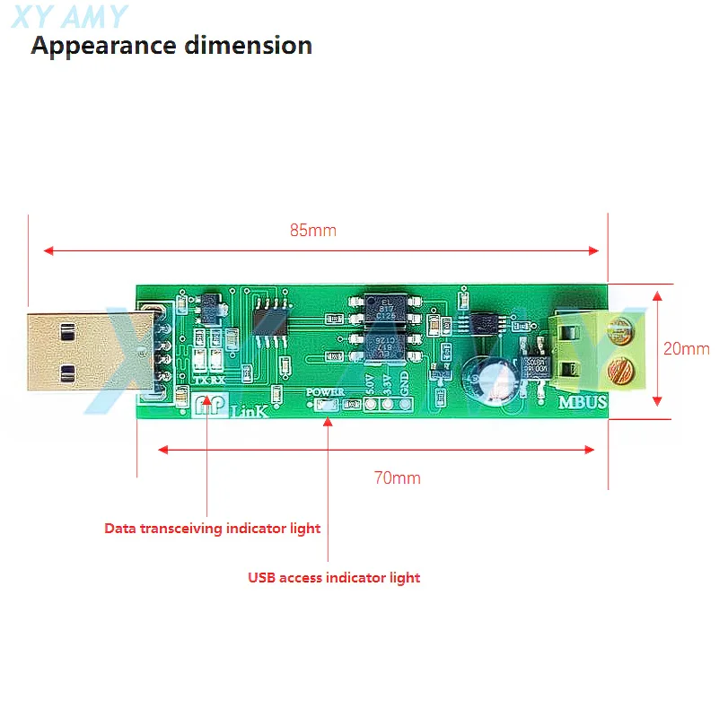 USB to MBUS slave module MBUS master slave communication debugging bus monitor TSS721  No spontaneity Self collection.