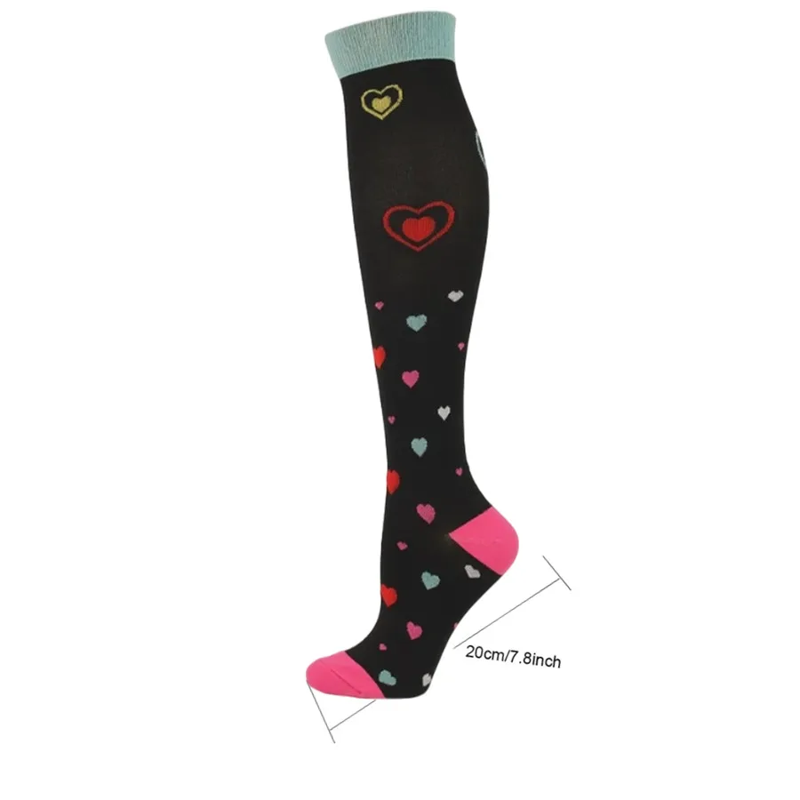 5pairs Athletic Compression Socks Men Women Gradient Pressure Socks For Running Cycling Gym Training