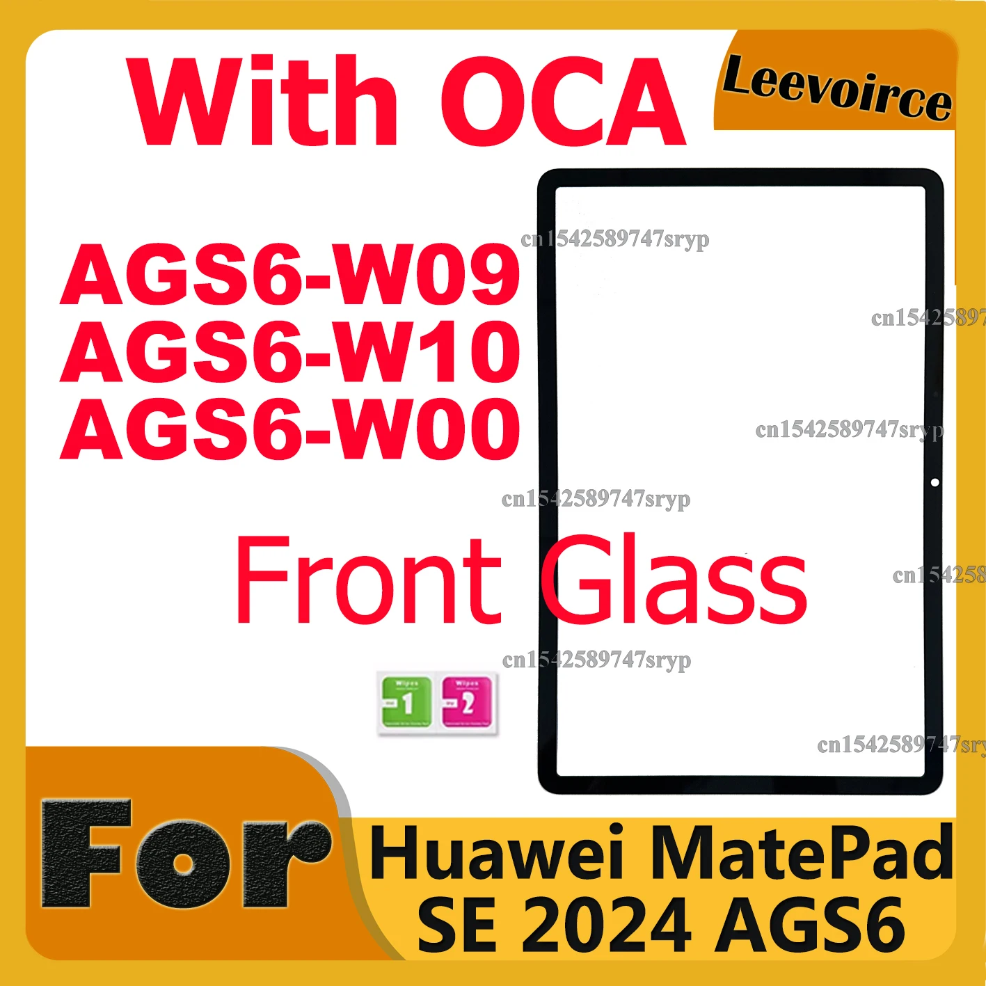 For Huawei MatePad SE 2024 AGS6-W09 AGS6-W00 AGS6-W10 AGS6 Front Glass (No Touch Digitizer) Outer Panel Replacement With OCA