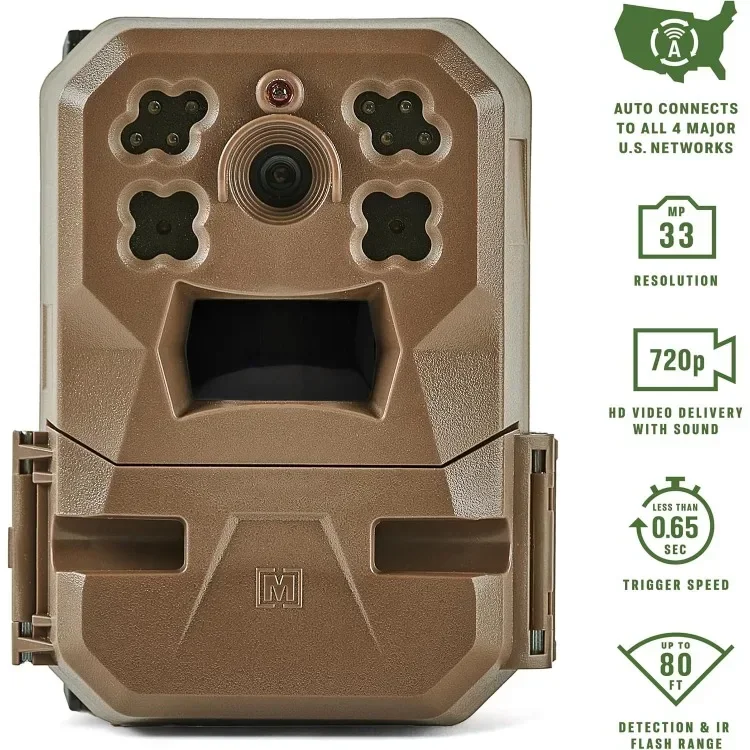 Mobile Edge Cellular Trail Camera 2 Pack | Auto Connect - Nationwide Coverage | HD Video-Audio | Built in Memory