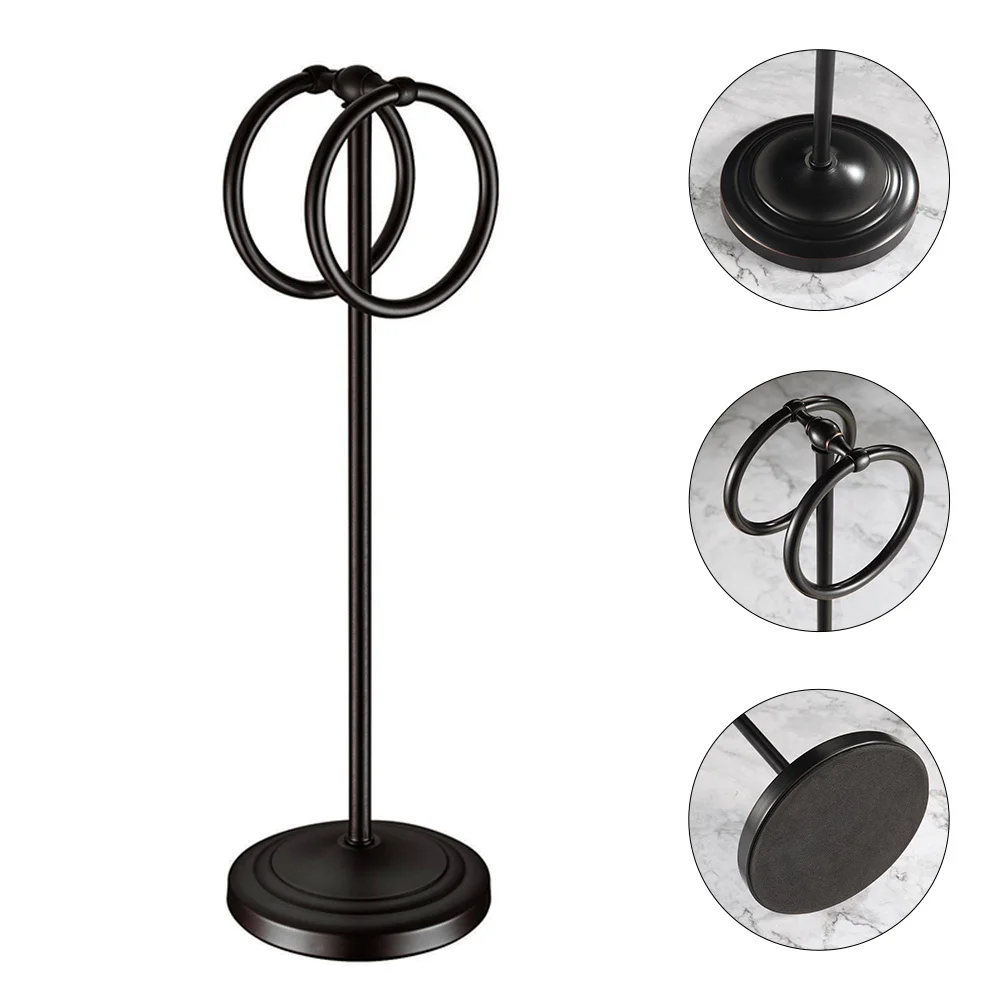 1 قطعة رف منشفة من الفولاذ المقاوم للصدأ حلقة مزدوجة عدم الانزلاق الحمام تخزين الرف منشفة حامل للمنزل الحمام ديكور #4