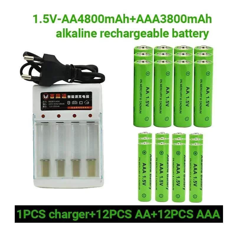 100% Originele 1.5 V Aa4800mah + Aa3800 Mah Oplaadbare Alkaline Batterij Ni-Mh 1.5 V Batterij Voor Klokken Muizen Computers Speelgoed Ga Zo Maar Door