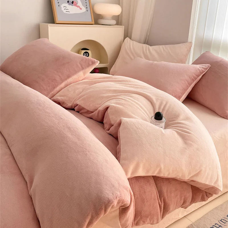 

1pcs Velvet Duvet Cover Winter Warm Flannel Double Queen King Bed Quilt Case Thicken Duvet Cover Blanket Bed Cover Bedding
