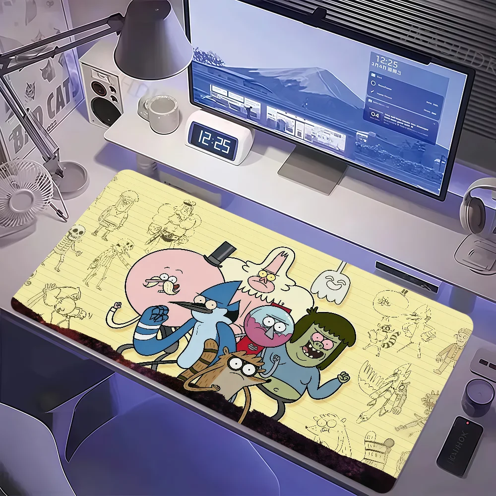 Cartoon R-Regular Show Mouse Pad Large Non-slip Lockedge Desktop Computer Desk Mat Keyboard MousePad Office Gamer Student Gifts