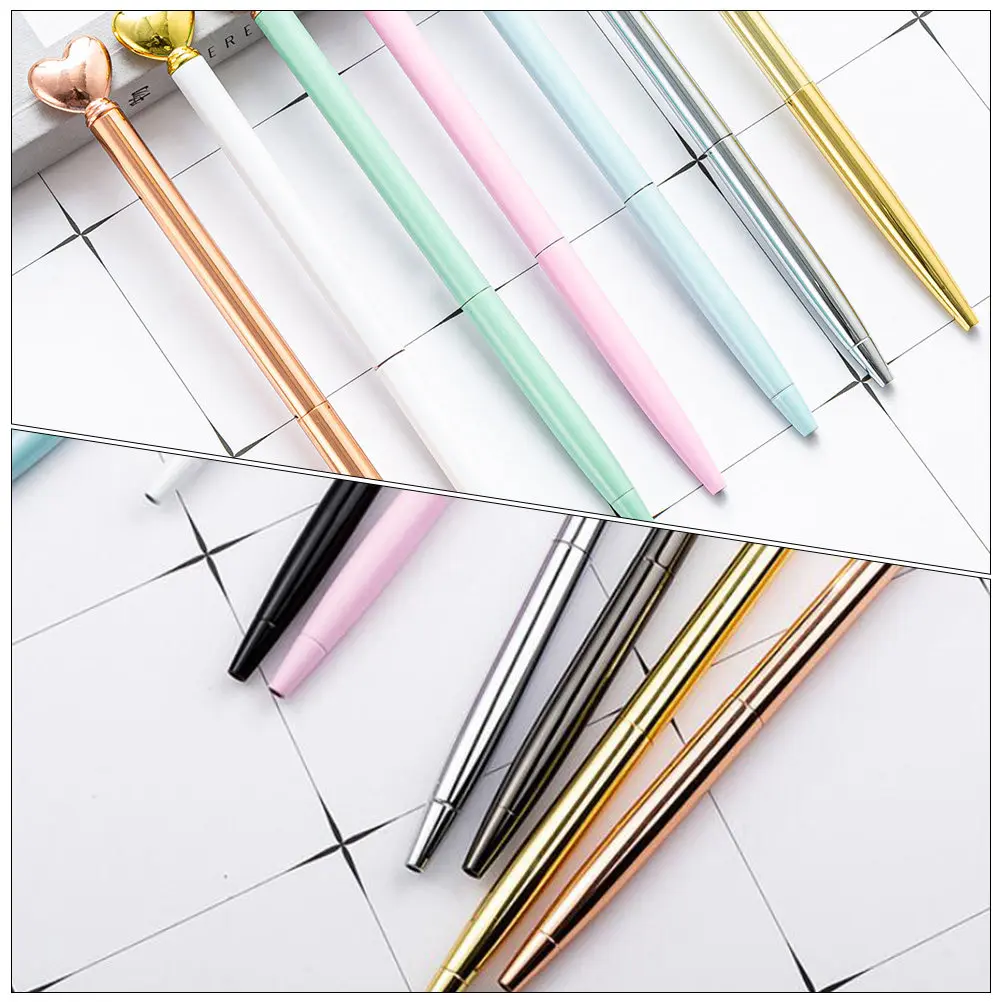 

2Pcs Stainless Steel Heart Ballpoint Pens Rose Gold Smooth Ink Writing Stationery Creative Office School Pen Ballpoint Pen