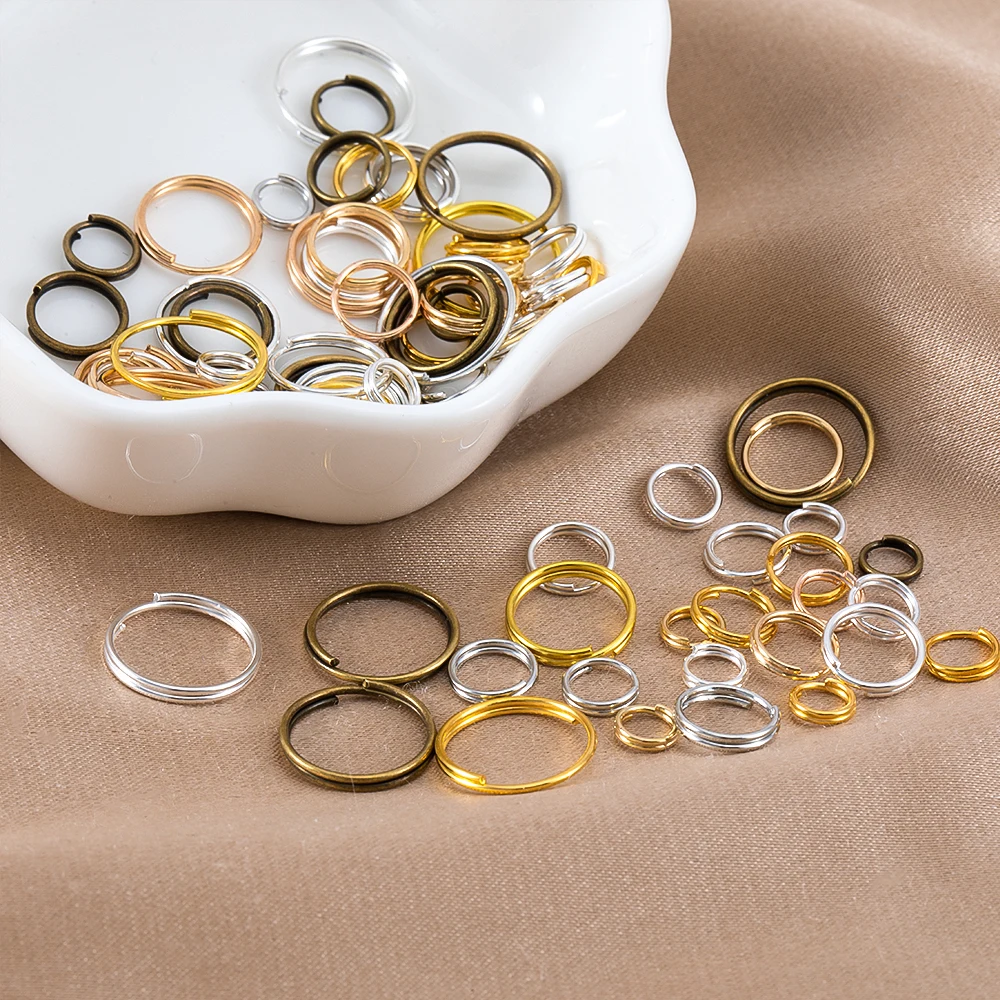200 pcs of 5/6/7/8/10/12/14mm Metal Opening Double Rings Jump Rings and Dividing Rings  Jewelry Women Making DIY Handmade